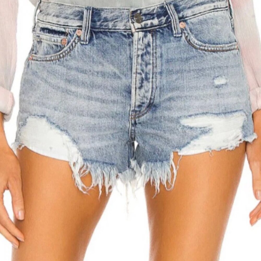FREE PEOPLE We The Free Loving Good Vibrations Cutoff Denim Shorts Size 27